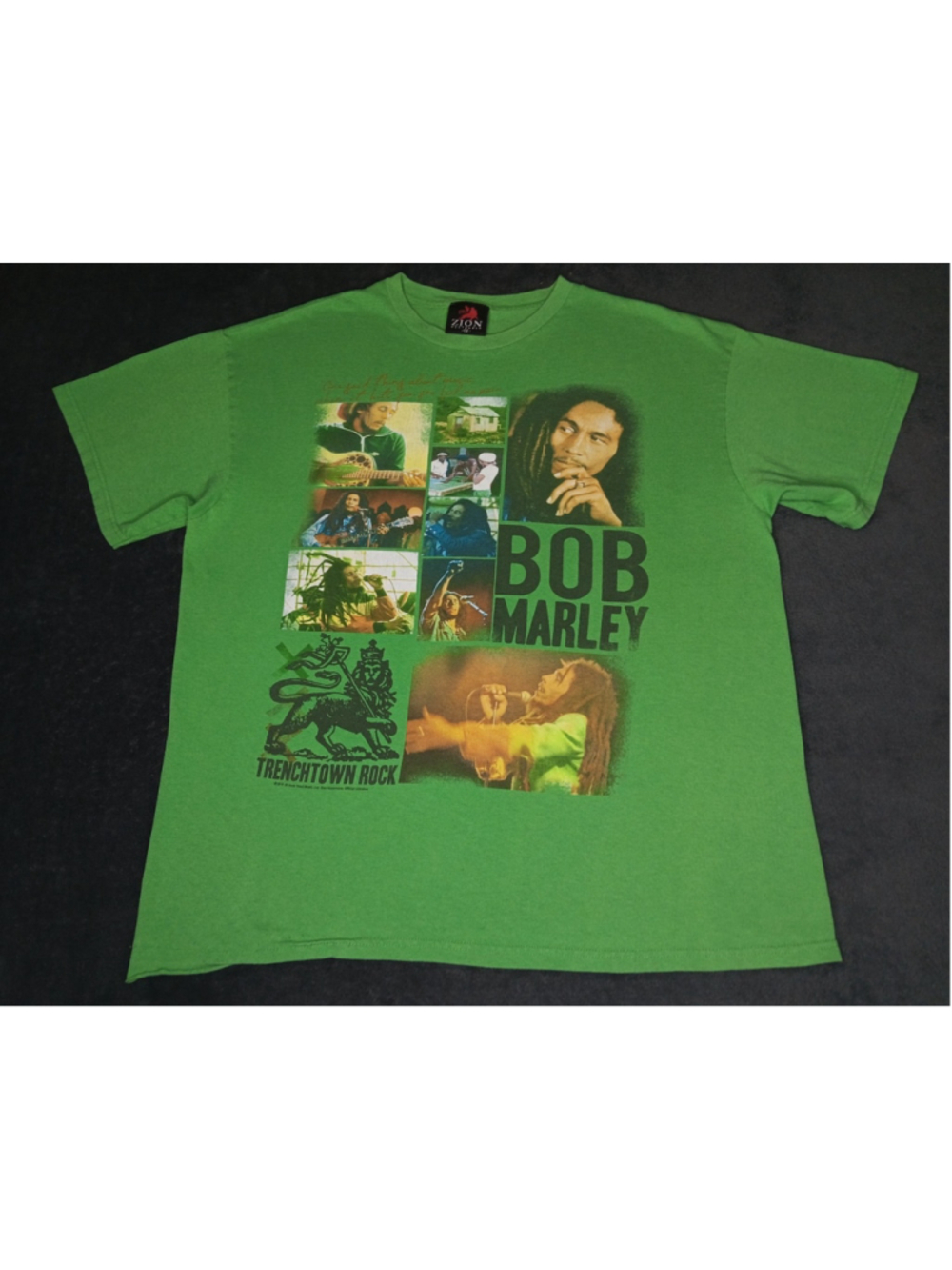 Zion Rootswear Bob Marley Trenchtown Rock Adult XL Band T-shirt Green Reggae - Picture 3 of 10